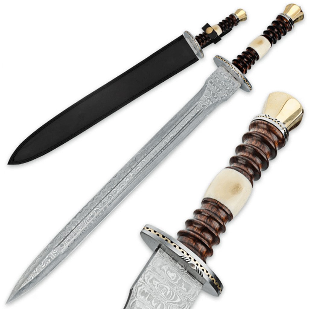 Legends In Renaissance Heartwood And Bone Damascus Sword Legends In Renaissance Heartwood And Bone Damascus Sword