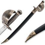 Pirate Cutlass Sword With Ship Hilt And Scabbard